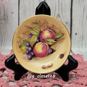 Vintage Stamped Aynsley Orchard Gold Finger Bowl Candy Bon Bon Trinket Dish